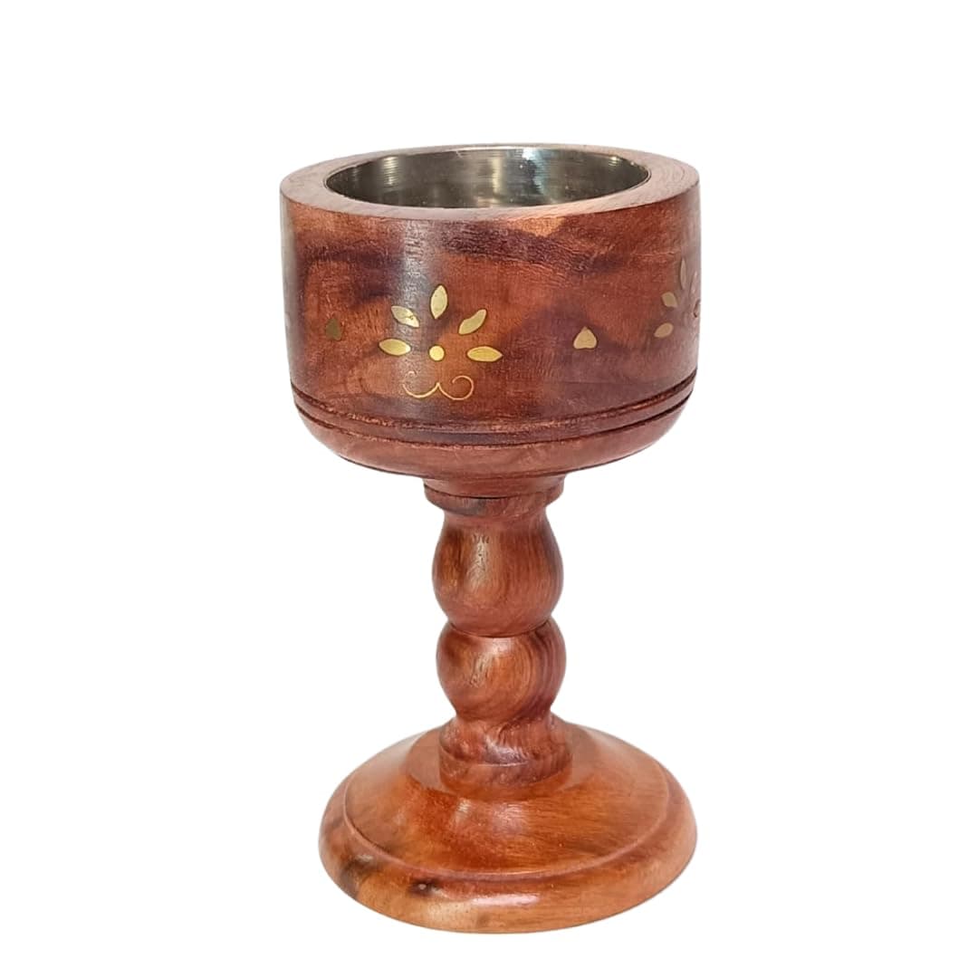 VudRtyst Traditional Wooden Incense Burner for Loban, Dhoop & Kapur | Handcrafted Teak Wood Loban Dani with Kapur Diffuser | Pooja Room Decor Sambrani Holder for Home, Meditation & Spiritual Ambiance