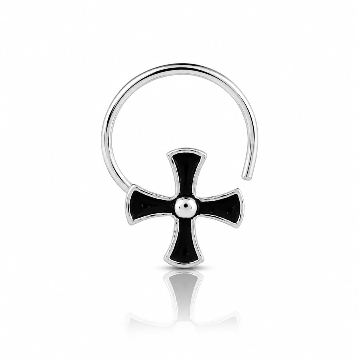 NEMICHAND JEWELS 925 sterling Silver nose ring/nose pin for womens (KJ-4S)