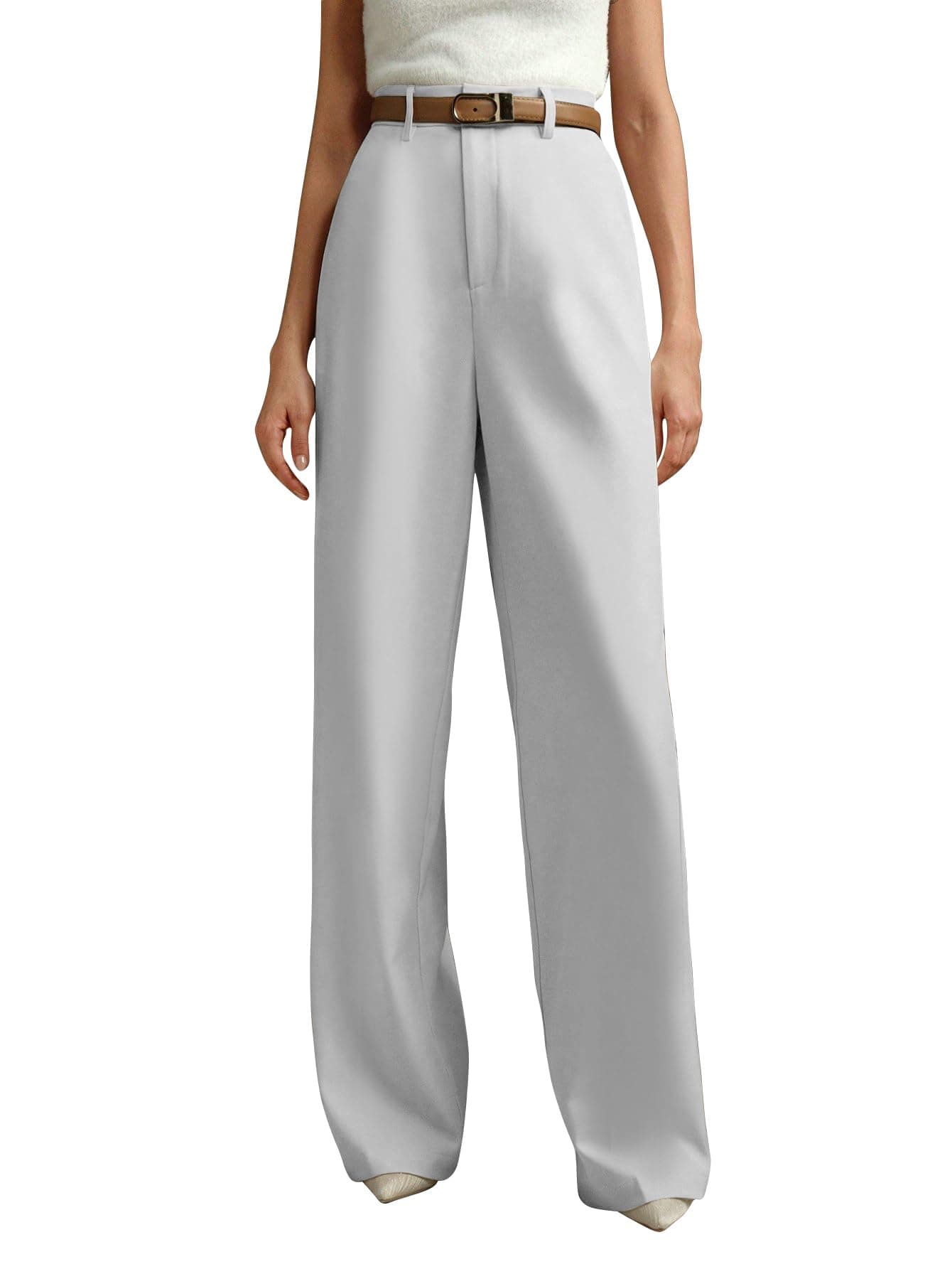 KERI PERRY Trousers for Woman Pants Women's Formal Office Korean | Black Beige Track Pant | Straight | Cotton Spandex Stretchable Trouser | High-Waisted Bottom Wear