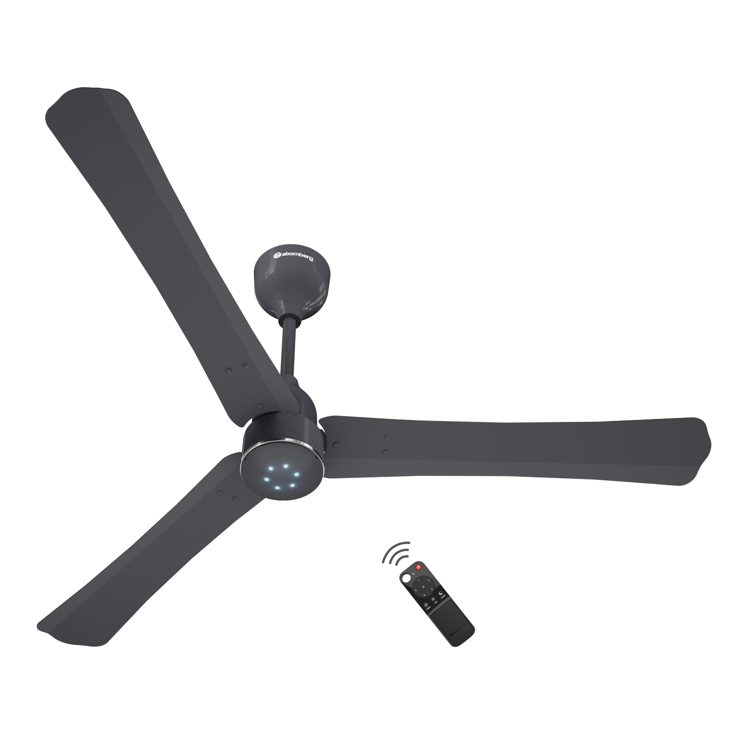atomberg Renesa Halo Smart Alexa Enabled 1200mm BLDC Ceiling Fan with Remote | BEE 5 star | High Air Delivery | Low noise | LED Speed Indicator | Sleek Design | | 3 Year Warranty |Pebble Grey
