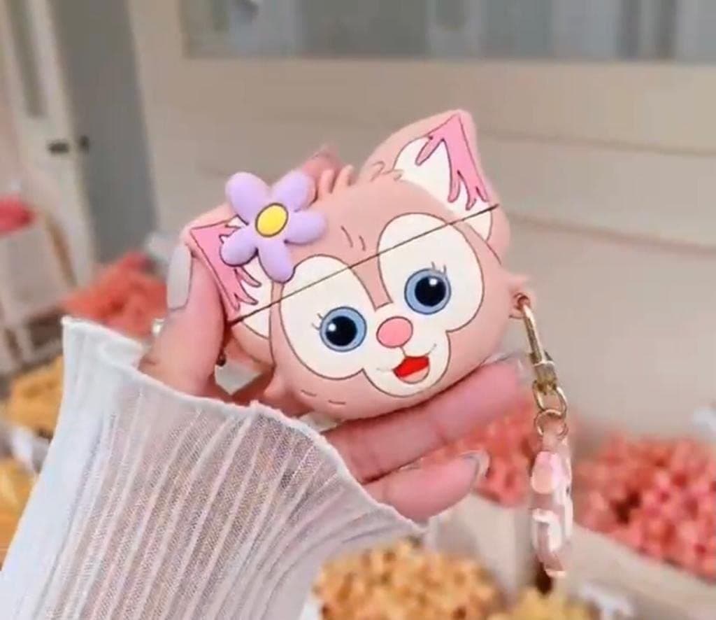 Meyaar Compatible for AirPods Pro 2nd Generation Case Cover with Keychain, Soft Silicone Skin Case Cover Full Protective (Only Silicone Cover) (Lina-Bell Cat)