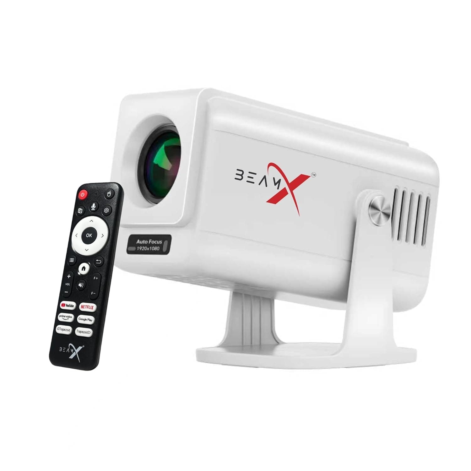 BeamX Thunder Pro Smart Projector (2GB+32GB) | 15500 lm 4X Brighter, Native 1080p FHD, 4K Support, Auto Focus & Keystone, Android 13, WiFi 6, Bluetooth, Inbuilt Speaker, 2-Year Warranty