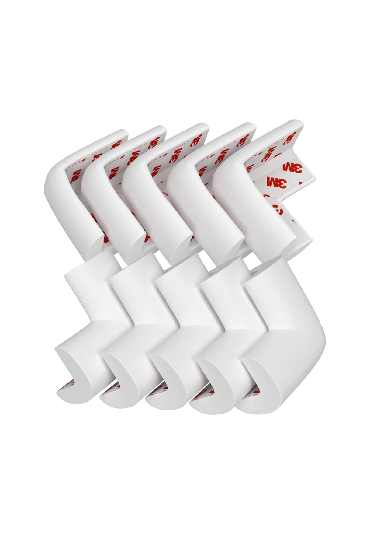 AMAZARA Baby Proofing Corner Guards – Pre-Taped Foam Edge Protectors for Furniture – Child Safety – 10 Pieces (White)
