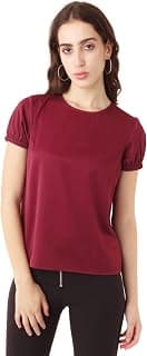 Zink London Women's Red Solid Straight Top