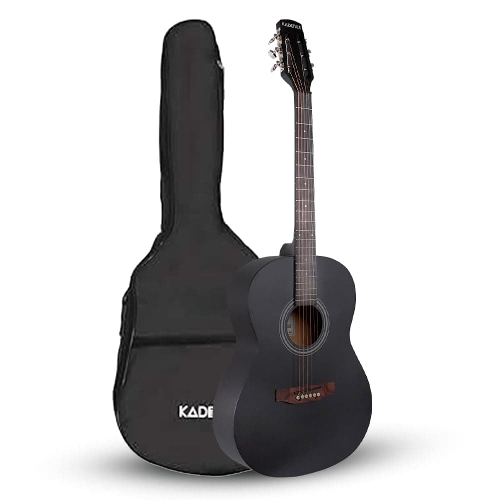 Kadence BB01-BK Acoustica 39" Acoustic Guitar | Dreadnought | Comes with Bag | Includes Learning Course | Black