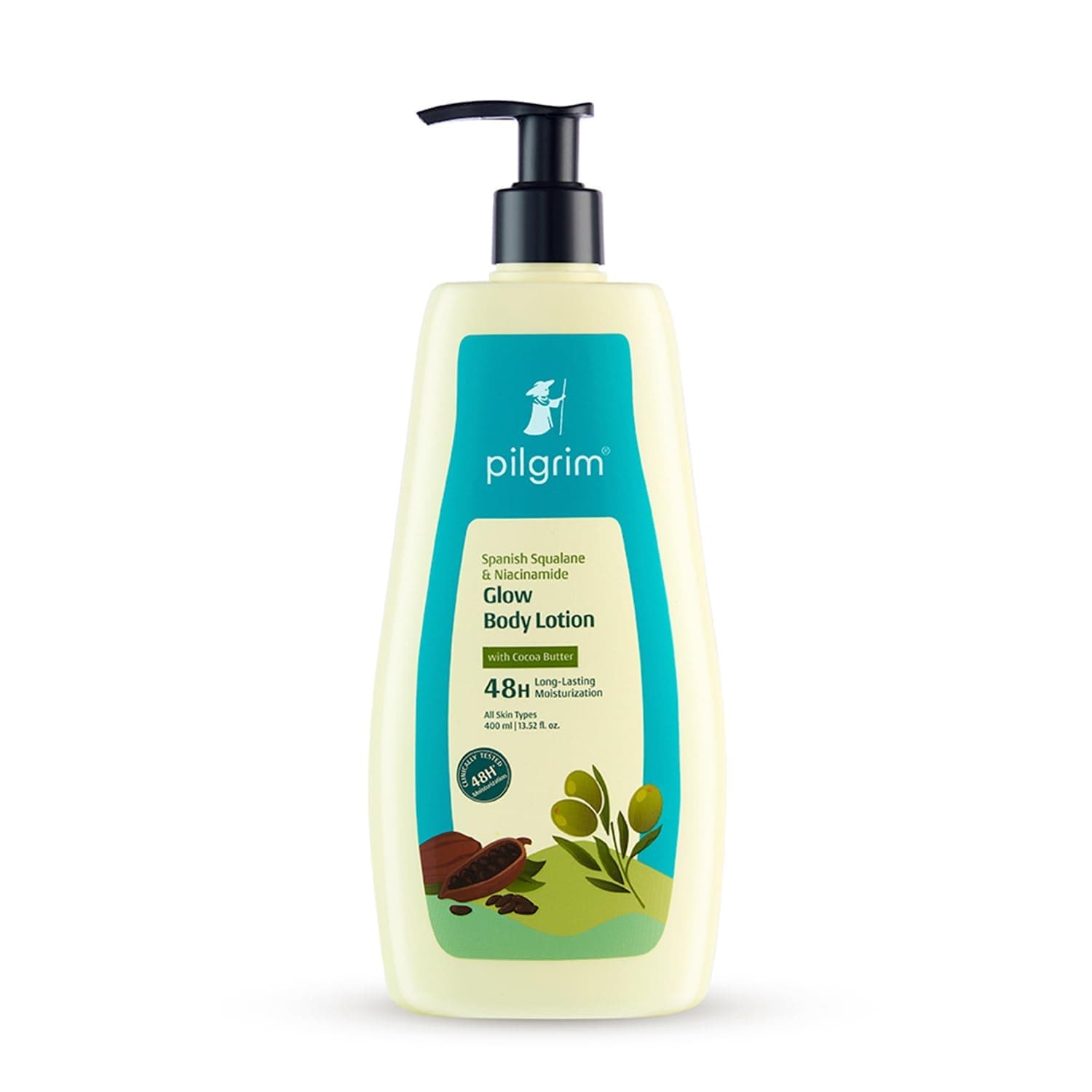 Pilgrim French Red Vine & Hyaluronic Acid Ultra Smooth Body Lotion | 48H Moisturization | Body lotion for dry skin | Infused With Cocoa Butter | For All Skin Types 400ml