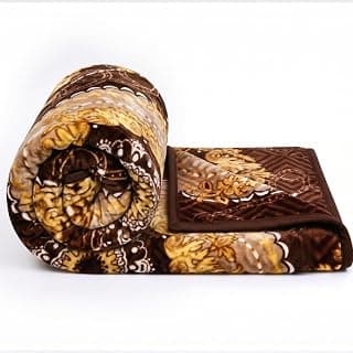 BSB HOME Premium Super Soft Cloudy Printed Double Bed Mink Blanket for Mild Winter/Heavy Winter, Ultrasoft & Cozy Single Ply Blanket | | 220 x 228 Cm (Crimson & Yellow Floral Pink, Weight-1500 Grams)