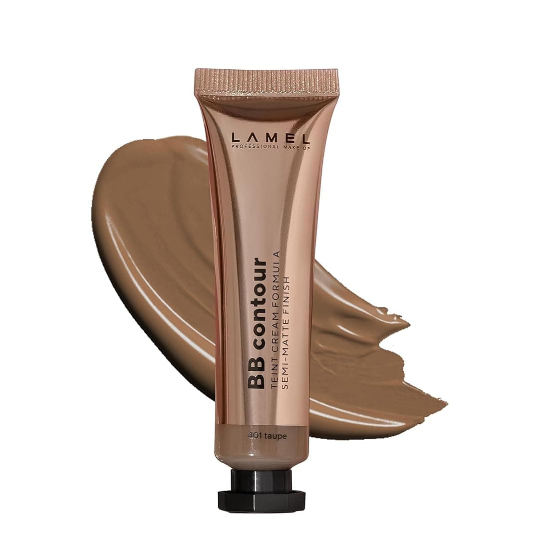Lamel- 401 Bb Contour Makeup for Face - Taupe, Beautiful Satin Finish, Creamy Formula & Blends Easily, Universal Shades & Satin Finish, Liquid Contour for Face Makeup - 10ml