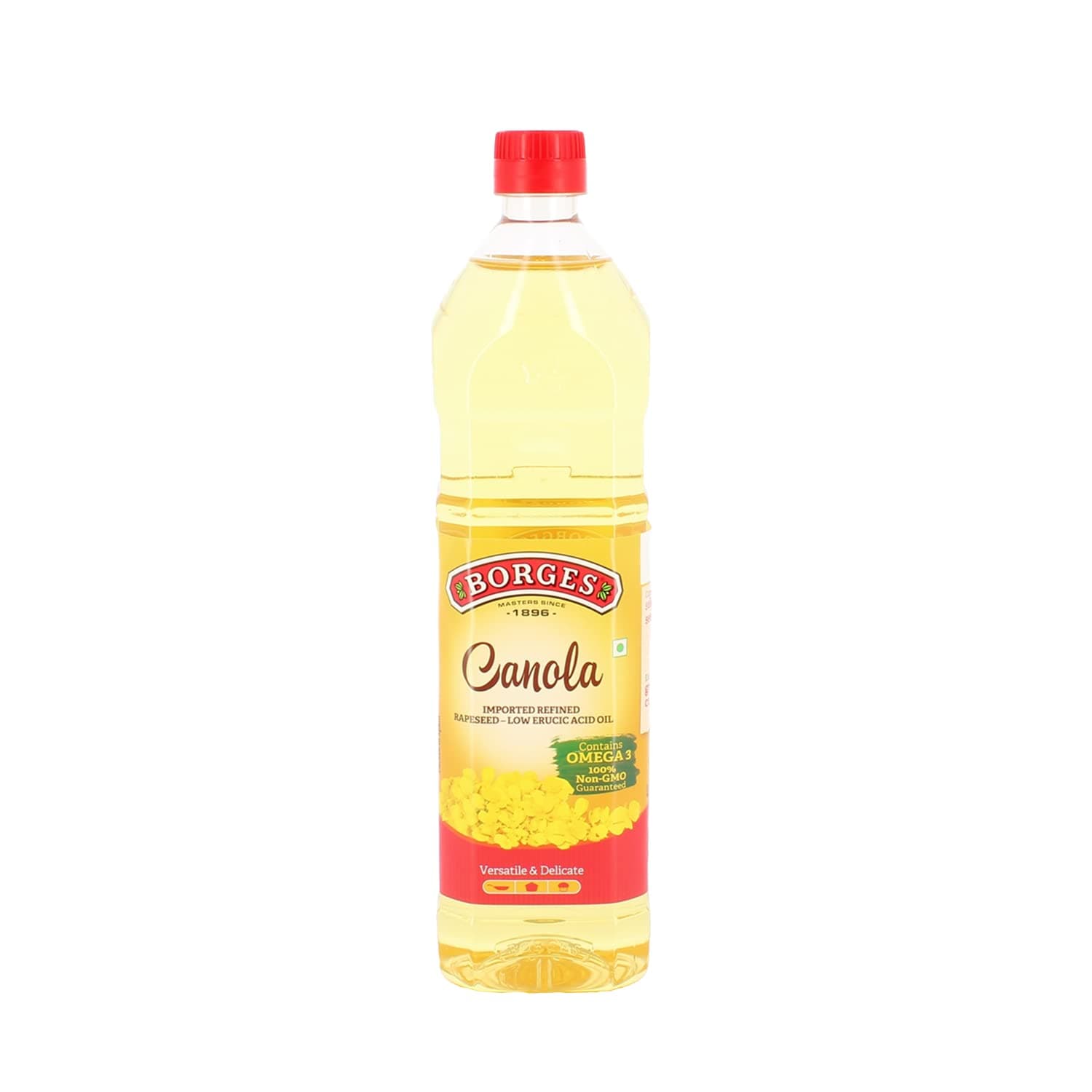 Borges Canola Oil -1L | Source of Omega 3 | 100% Non GMO | Suitable for Deep frying |Delicate flavour