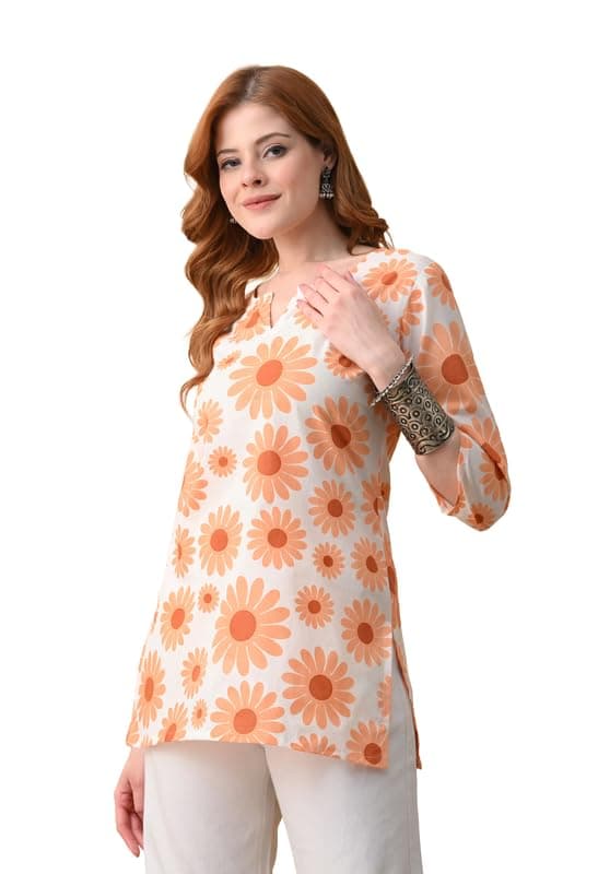 Daevish Tog Cotton Floral Printed Regular Top for Women | Women Casual Top