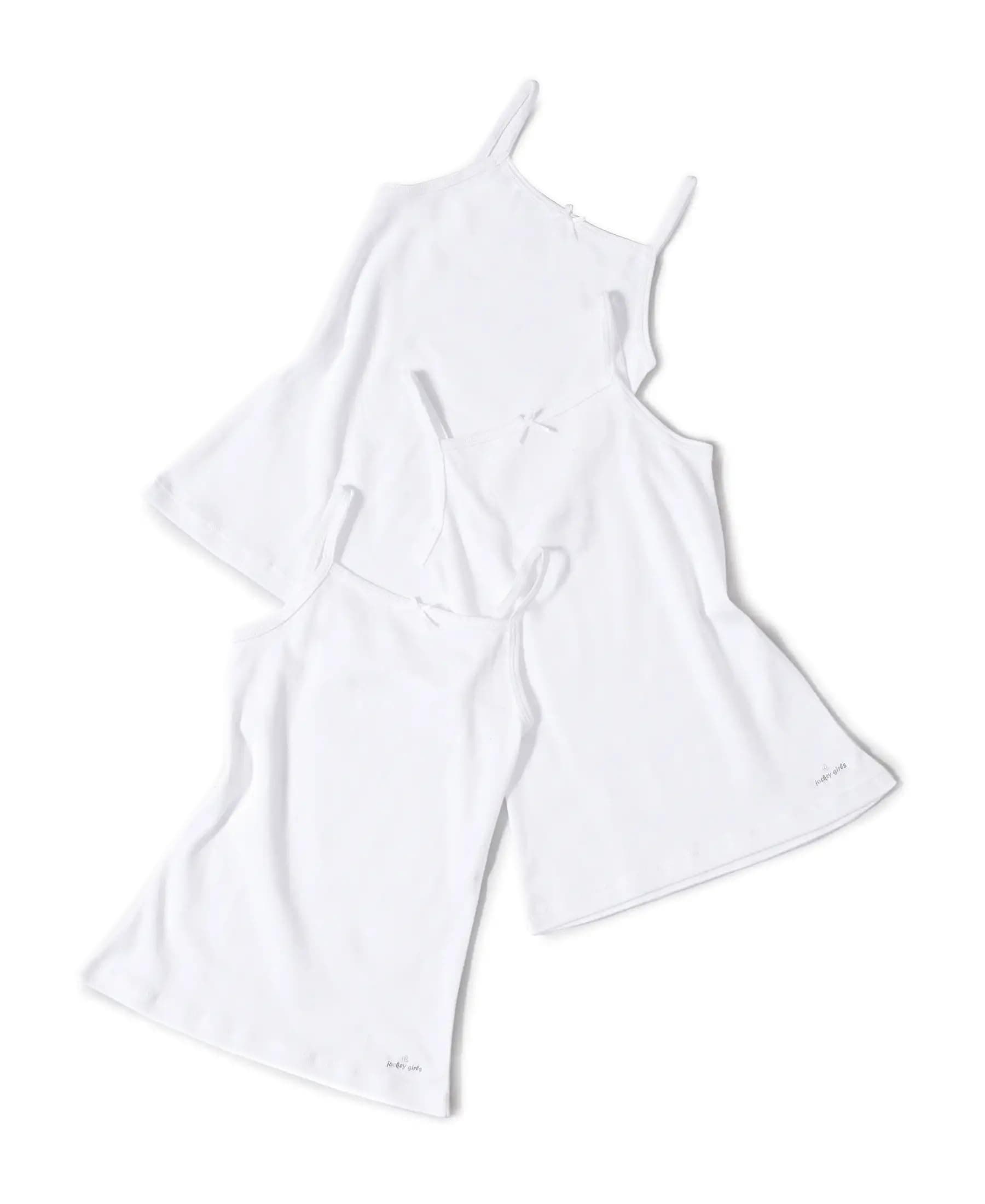 Jockey SG04 Girls Super Combed Cotton Rib Fabric Camisole with Regular Straps_(Pack of 3)