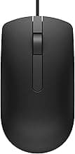 Dell MS116 Wired Mouse, 1000 DPI, Scrolling Wheel, 2 Buttons, 1 x USB, Optical LED Tracking, Plug and Play, Scrolling Wheel, Black