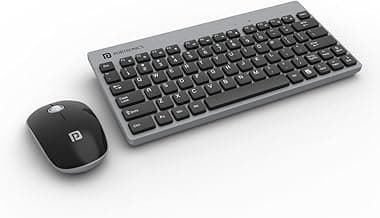 Portronics Key2 Combo Wireless Keyboard and Mouse Set,with 2.4 GHz USB Receiver,Silent Keystrokes,1200 DPI Optical Tracking,Compact Design,Multimedia Keys for PC,Laptop & USB Supported Devices(Grey)