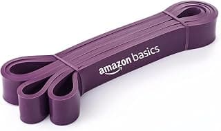 amazon basics Resistance Band | Stretching & Pull Up Power Band | Supported Resistance 18.1–36.3 Kg | 1.25" Wide | Suitable for Home & Gym Workouts | for Men & Women | Purple