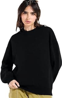 ALONE EAGLE Women's Pure Cotton Winterwear Full Sleeve Crew Neck Oversized Sweatshirt