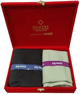 Raymond Raymond Fabrics Men's Cotton Shirt and Trouser Unstitched Fabric Set Combo-Velvet Gift Pack (Multicolour_Free Size) 16, Solid