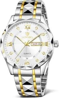 LONGBO Zenith Diamond Analog Watch for Men Business Stainless Steel Watches Luxury Men’s Wristwatch | Birthday Gift for Men | Gift for Husband | Gift for Brother