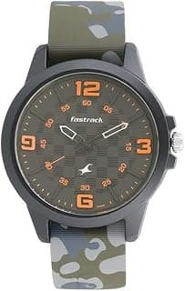 Fastrack Fastrack Trendies Quartz Analog Black Dial Camo Green Silicone Strap Watch for Guys - NR38048PP01