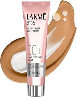 Lakme 9 to 5 CC Cream Almond with 3% Niacinamide Complex SPF30 PA++ | 90% lightweight moisturizing cream for Care & 10% Foundation for Care |Conceals Dark Spots| Brightens Skin |30 g
