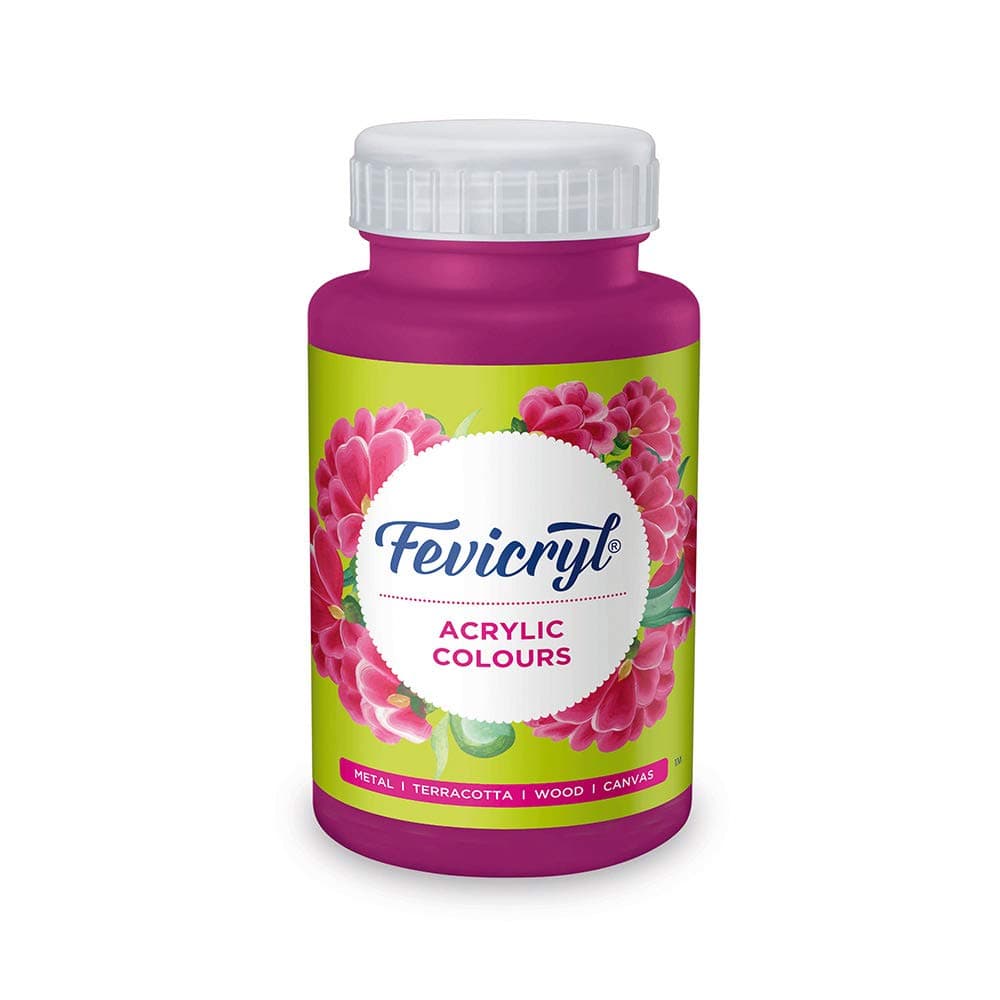 Fevicryl Acrylic Colour Deep Brillant Purple, 500ml, Art & Craft Paint, DIY Paint, Rich Pigment, Non-Craking Paint for Canvas, Wood, Leather, Earthenware, Metal | Ideal for hobbyists, Artists
