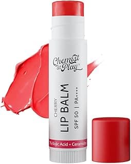 Chemist At Play Tinted Cherry Lip Balm with SPF 50 PA++++ | 1% Kojic Acid | Lip-balm for Dark and Dry Lips | Moisturising Lip Balm for Chapped Lip | Brightens Dark Lips | For Men & Women | 4.5 g