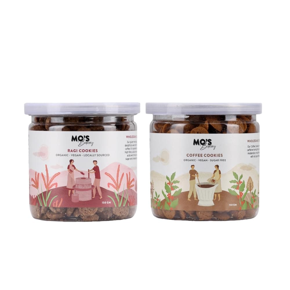 Mo's Cookies Combo|Ultimate Cookie Combo|300 G| Pack of Two Gourmet Jars|100% Natural & Preservatives Free|Rakhi Combo