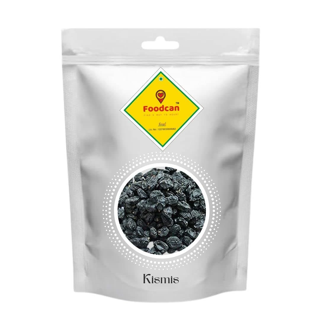 Foodcan ; FIND A WAY TO HEART Fresh Kismis Black Afghani Raisin Dakh Seedless (Kishmis) ,400 Grams