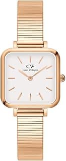 Daniel Wellington Quadro Analog Watch for Women with White Square Dial & Rose Gold Stainless Steel Bracelet Band Water Resistant Women's Wrist Watches - DW00100517K