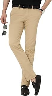 Peter England Men's Slim Fit Mid Rise Super Premium Wrinkle Free Casual Trouser Chinos