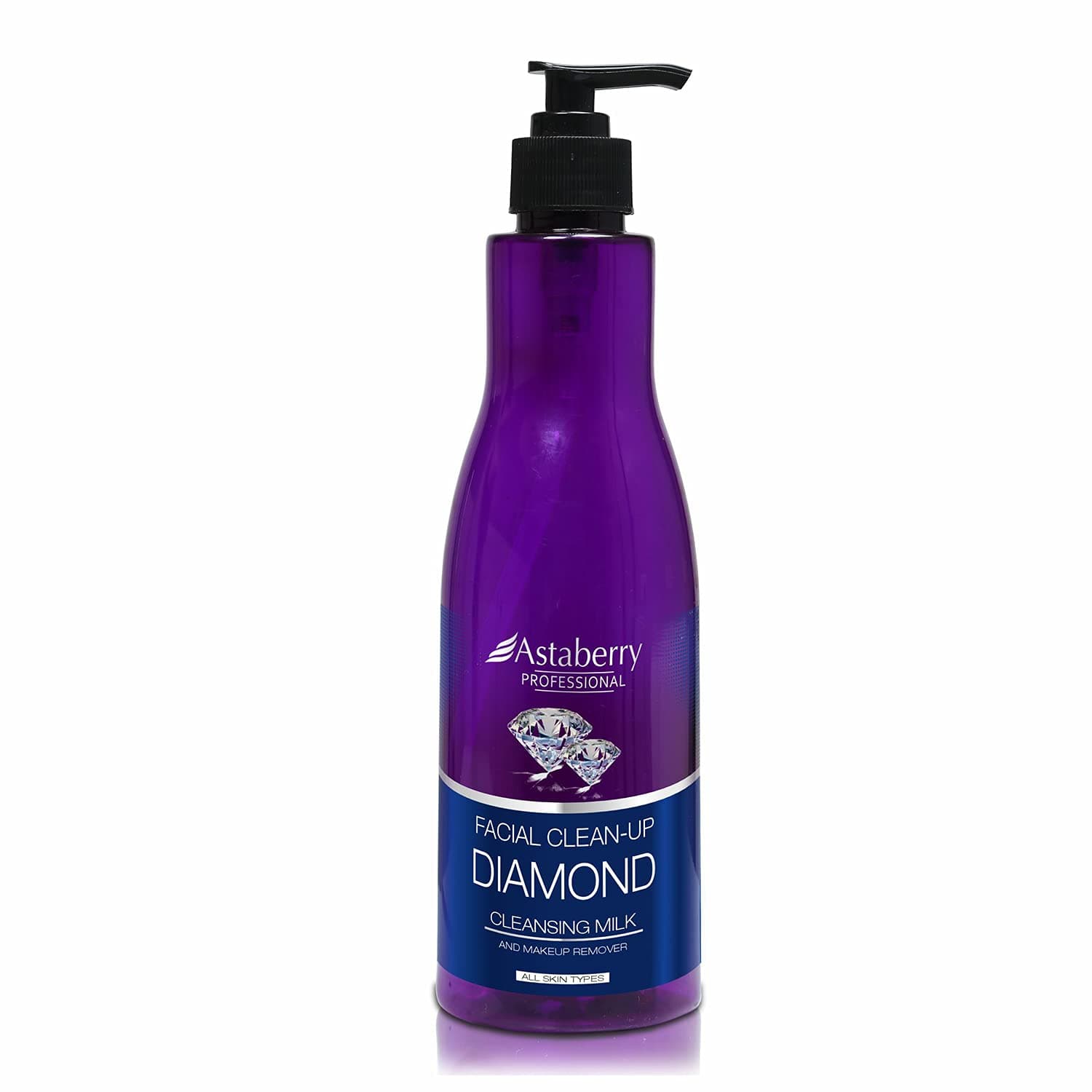 ASTABERRY Professional Facial Cleanup Diamond Cleansing Milk 500ml- Makeup Remover & Deep Cleanse | Fights with pollutants | Smooth and hydrated skin | Goodness of Vitamin E