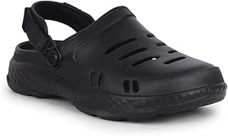 Liberty A-HA BEACHRIDE Clogs for Men, Light Grey, Black & Dark Green | Casual Slip-On Slingback Clog for Walking & Outdoor Use | Solid Pattern, Trendy Stylish Fashionable Sandals with Lightweight