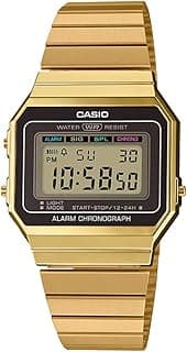 Casio Unisex-Adult Vintage A700WG-9ADF Gold Digital Dial Gold Stainless Steel Band D198