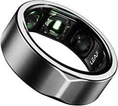 Leaf Halo Smart Ring | Health Tracker | Sleep, Fitness, Stress | Includes 30+ Workout Modes | Battery upto 10 Days | Buy Sizing Kit First | Track Steps, HRV, SPO2 & Periods | Lunar Silver - Size 9