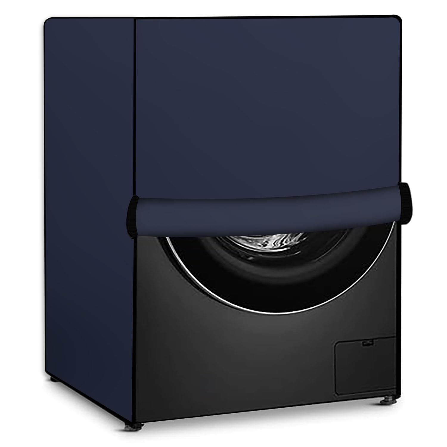Stylista Washing Machine Cover Compatible for Samsung 9Kg WW90K6410QX Crystal Glass Door Front Loading Navy Blue