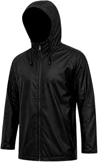 Krystle Unisex Waterproof Hooded Raincoat for Men & Women | Full Sleeve Lightweight Rain Jacket windchiter (Black,Multisize)