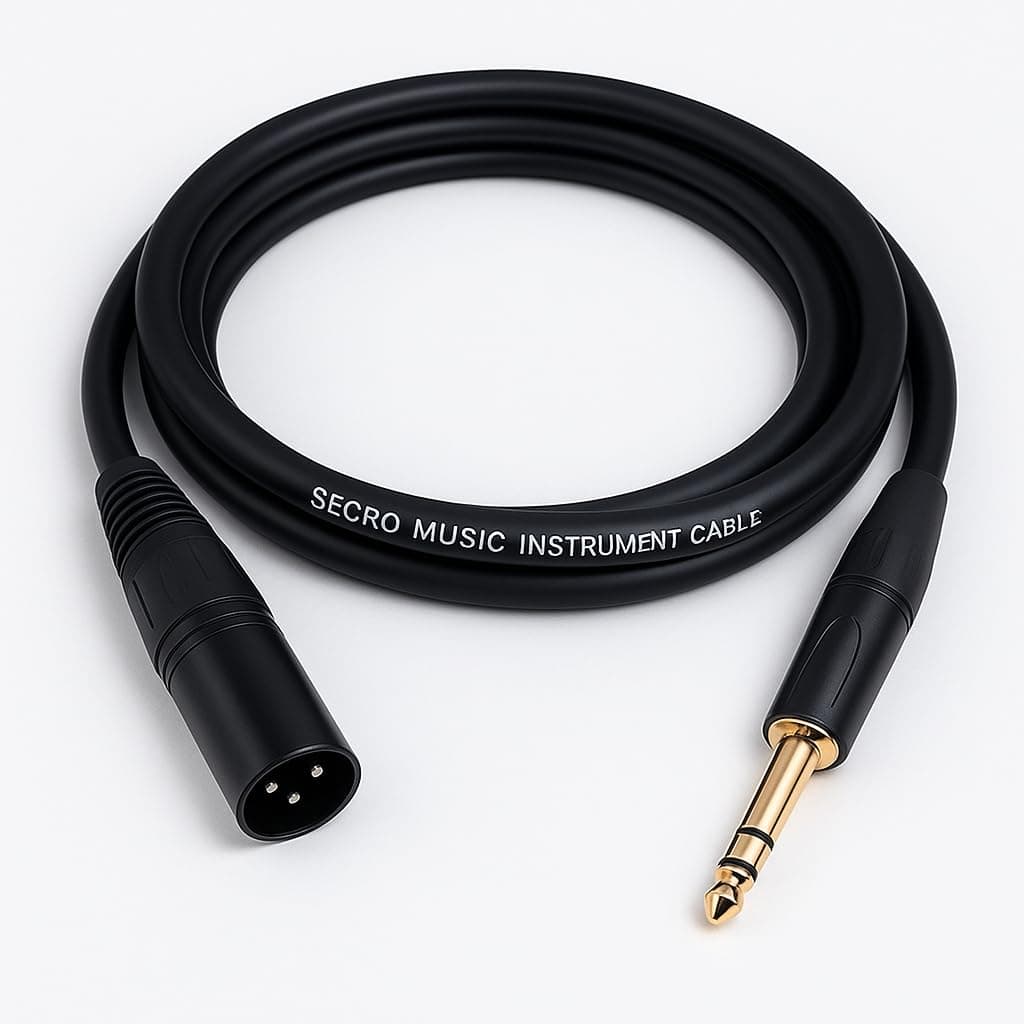 SeCro® Panther Series 6.35mm TRS Male to XLR Male Mic Cable for Microphones, Speakers, Stage, DJ and More - Black (5 Meter)