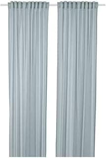 Ikea HILJA Curtains, 1 Pair, Light Grey-Turquoise, 145x250 cm (57x98)