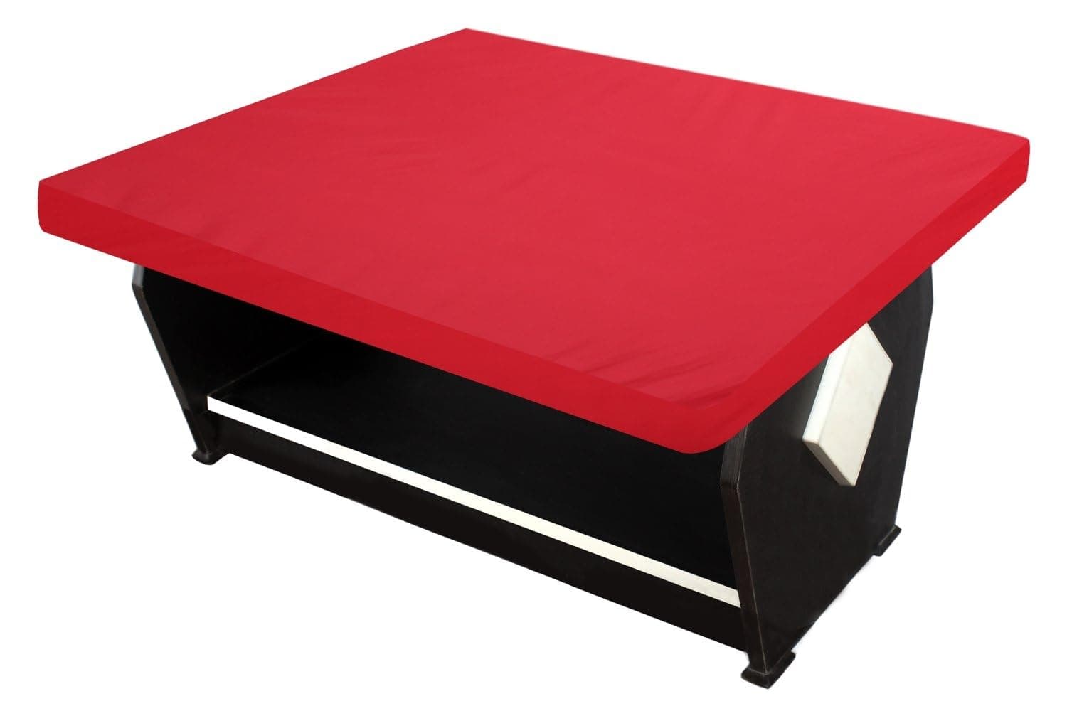 Stylista Elastic Polyester Square Center Table Cover (WxL 24x24) in Inches - Red