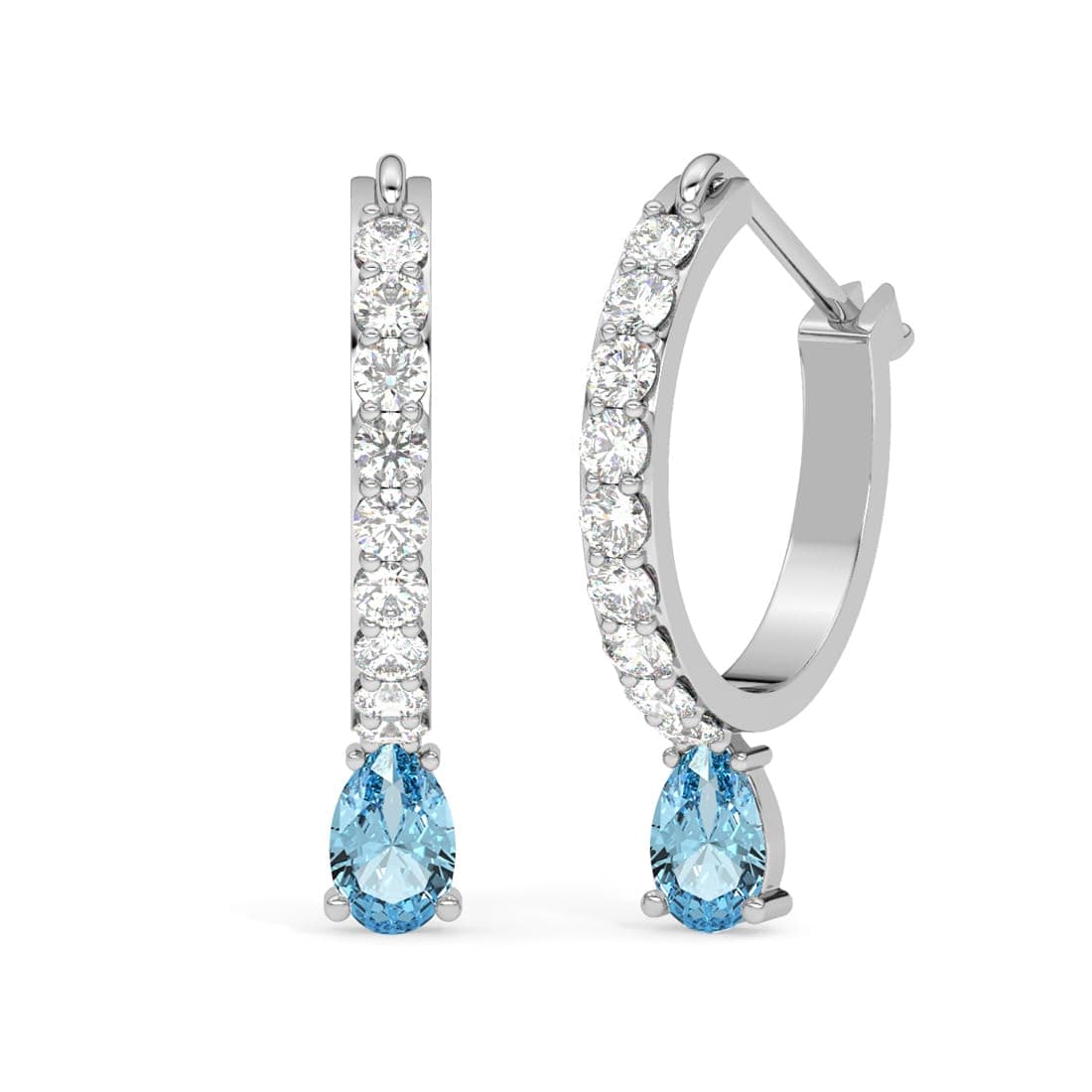 CLARA 925 Silver Hoop Bali Earrings Gift for Women & Girls Platinum Plated | Minimal Daily Wear | Swiss Zirconia
