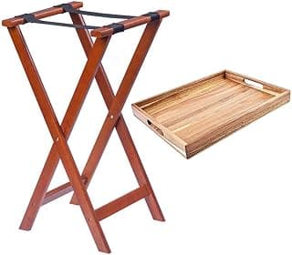Acacia Wood Dining Room, Garden Tray Stand, Hotel Lobby Table Seating Folding Wooden Tray Stand- 75CM