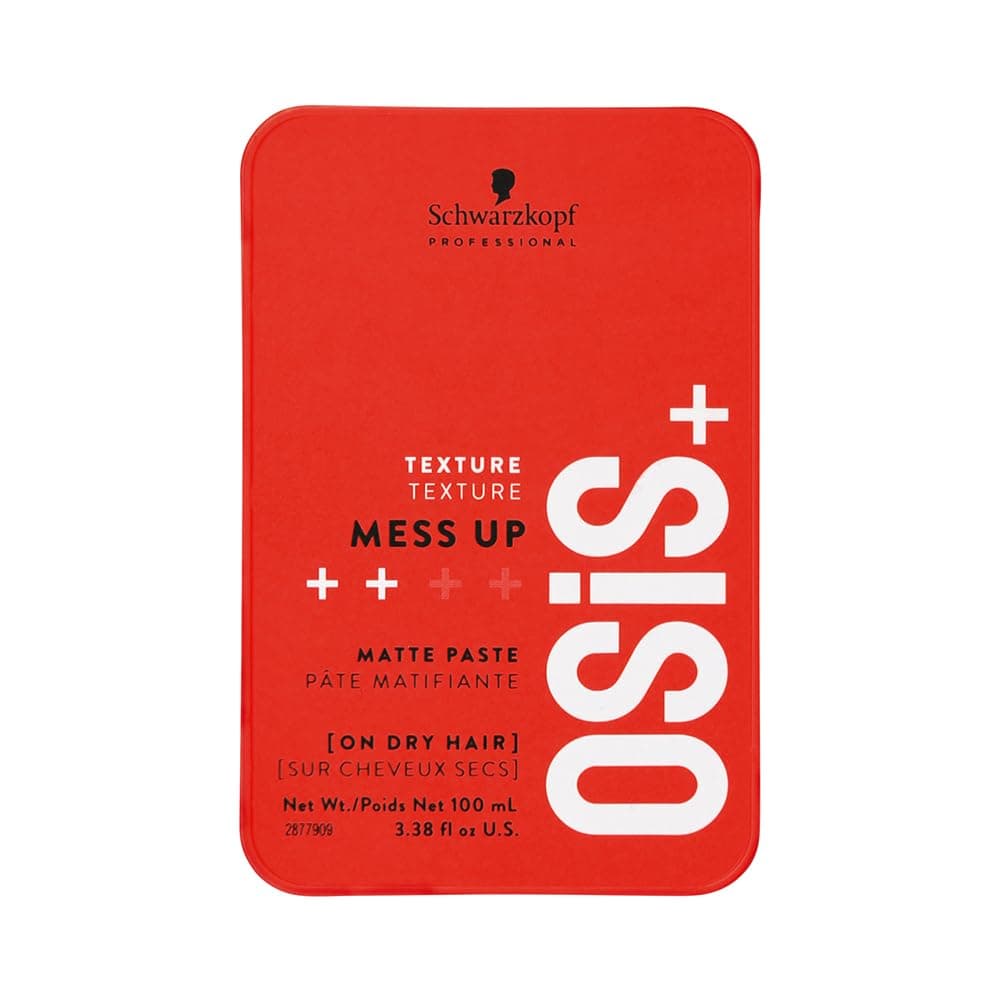 Schwarzkopf Professional OSiS+ Mess Up Matte Paste | Hair Styling Pomade for Men & Women | Medium Hold, Dry Texture & Non-Greasy Matte Finish | Easy to Apply, Mould & Wash | Vegan Formula (100 ML)