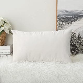 Khooti Velvet Cushion Cover Pack of 1-18" x 22" / 46 x 56 cm - Pure White - Soft Pillow Covers Cushion Case for Sofa Bedroom Livingroom Chair Car, Cushion Cover
