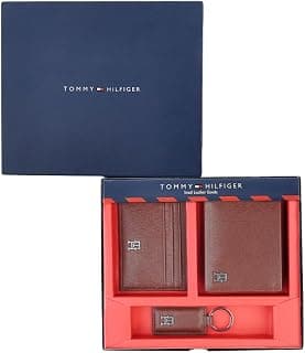 Tommy Hilfiger Amadeus Men Gift Set | Tan | Wallet & Card Holder | Keyfob | Casual