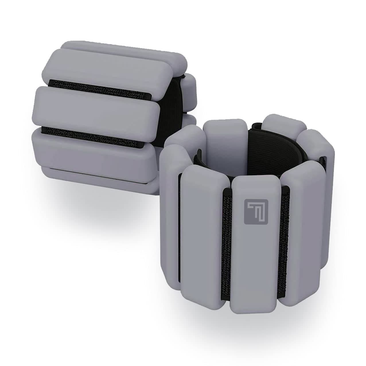Flexnest The Flexbangle Wrist & Ankle Weights Set, Adjustable & Sweat Resistant for Dance, Exercise, Walking, Jogging, Gymnastics, Yoga, Cardio, Free Size, Pack of 2, 1 Pound Each - Grey