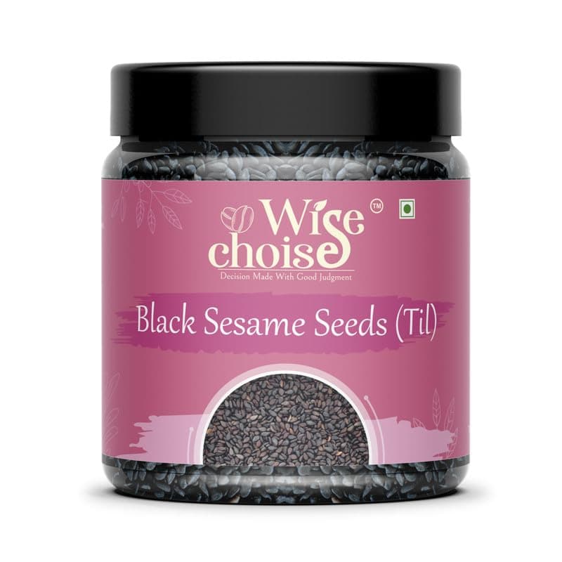 WiseChoise Black Sesame Seeds for Eating 500gm| Whole Fresh and Natural Unhulled Kale | Black Til Seed for Weight Management, Indian Spice | Kaale Til
