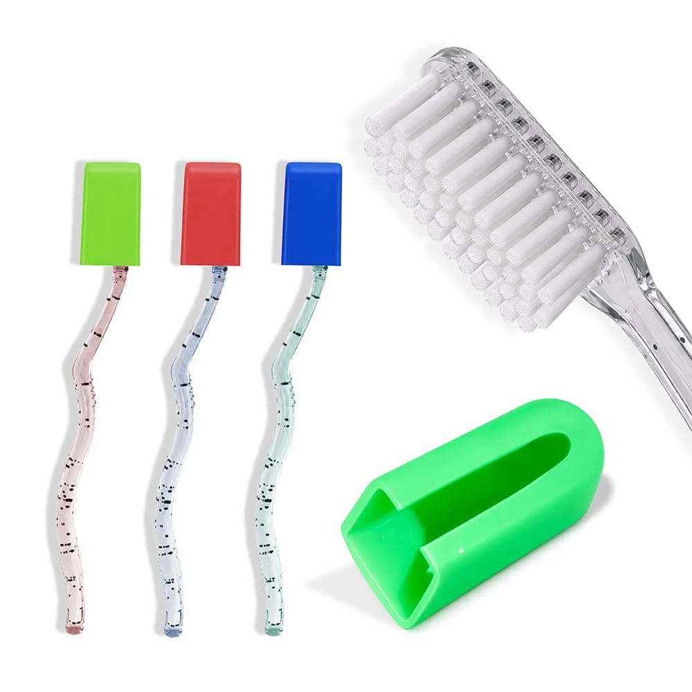 MAXI System Hard Toothbrush for Adults | Deep Plaque & Stain Removal | Anti-Bacterial Travel Cap | Manual Big Head Hard Bristles Tooth Brush | Multicolor Pack of 4