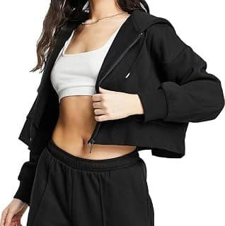 Prachikfashions Solid Long Hooded Neck Hoodie Zipper Crop Jacket for Women's