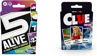 Hasbro 5 Alive Card Game+Clue Card Game-(Set of 2Toys)