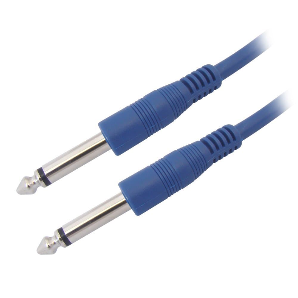 VRCT Guitar Cable p38 Mono Male to p38 male Mono 6.3 mm jack cable for guitar, DJ mixers, 5 mm thickness console, Microphone (1.5 Mtr Color may very) Multicolor