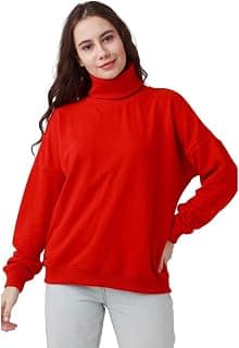 Zink London Women's Red Solid Straight Sweatshirt